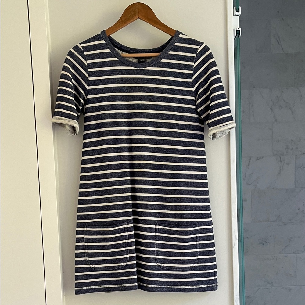 Striped Denim Blue and Off White Dress